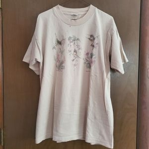 Tan Hummingbird Print Tshirt